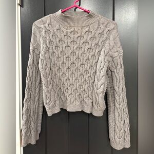 Anthropologie Gray Cable Knit Sweater